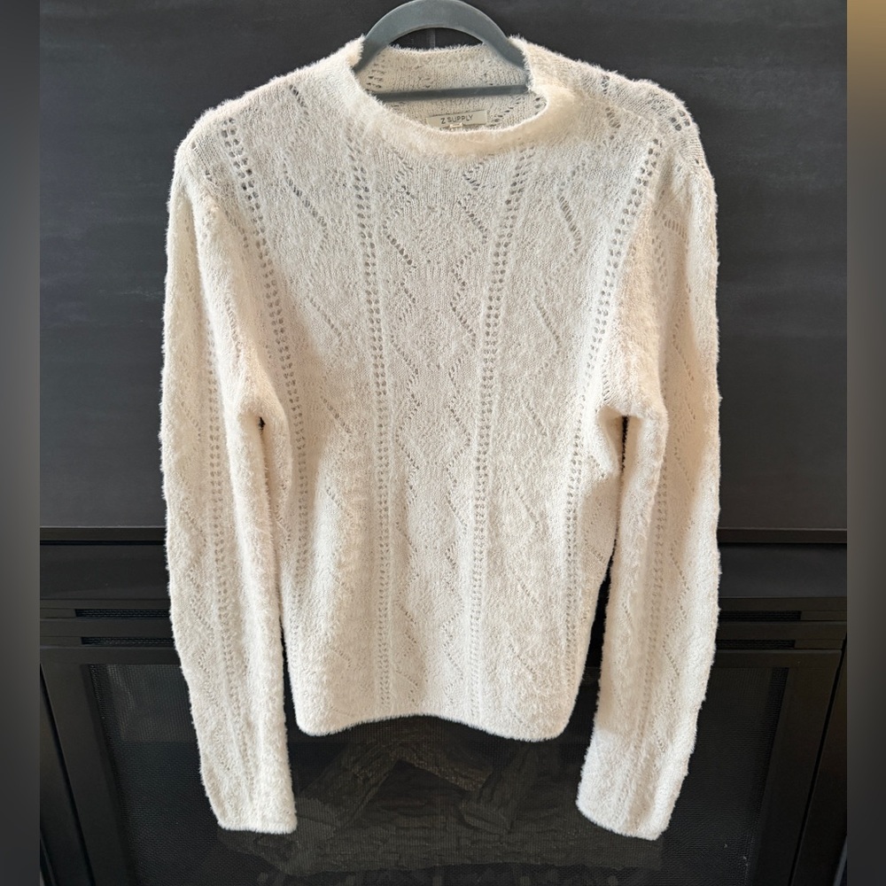 Z Supply Cream Textured Knit Sweater